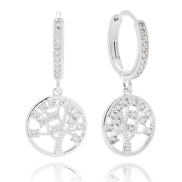Tree of Life Elegant Silver Plated Earrings