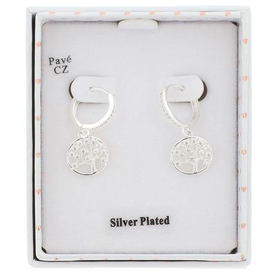 Tree of Life Elegant Silver Plated Earrings