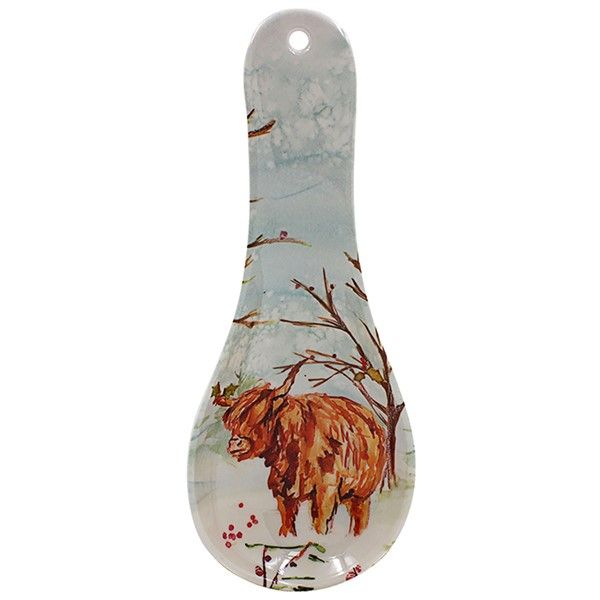 Jennifer Rose Highland Cow Christmas Spoon Rest