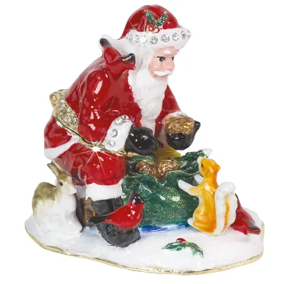 Santa with Squirrel Trinket Box by Craycombe Trinkets