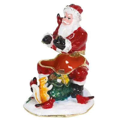 Santa with Squirrel Trinket Box by Craycombe Trinkets