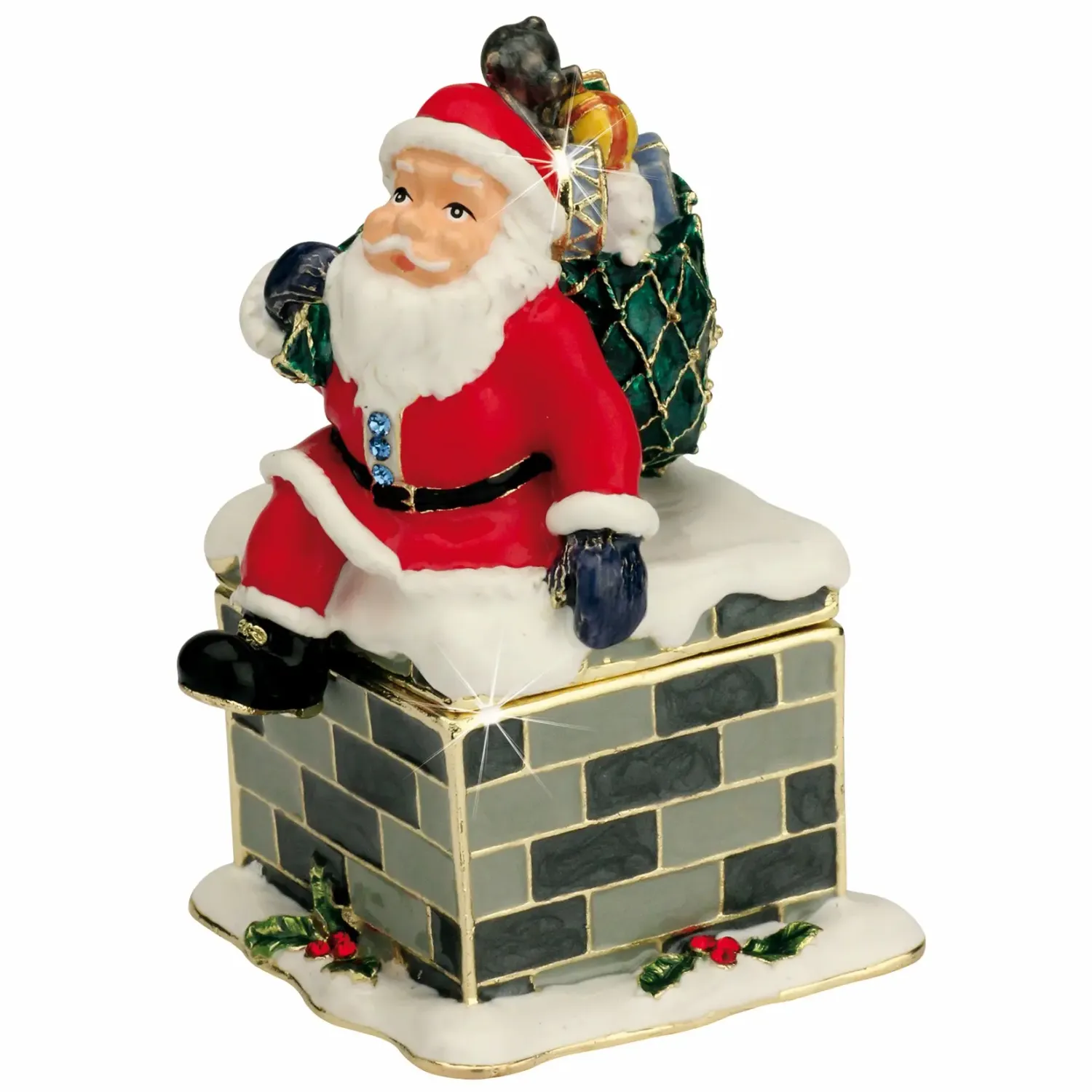 Santa &amp; Chimney Trinket Box, by Craycombe Trinkets