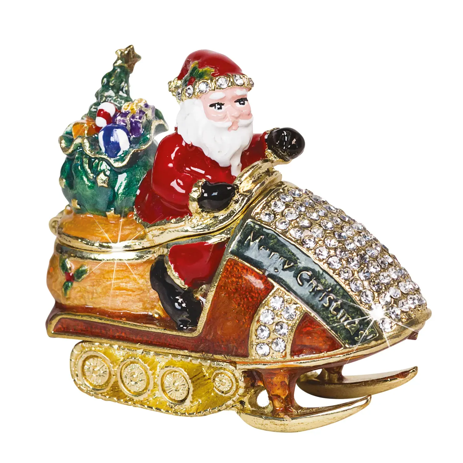 Santa on Snowmobile Trinket Box, by Craycombe Trinkets