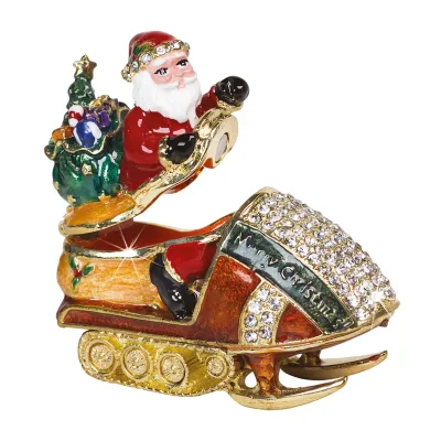 Santa on Snowmobile Trinket Box, by Craycombe Trinkets