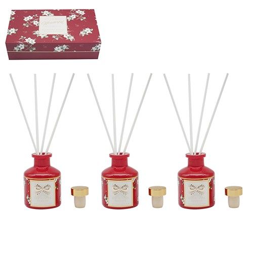 Xmas Madelaine Diffuser Set of 3 Red