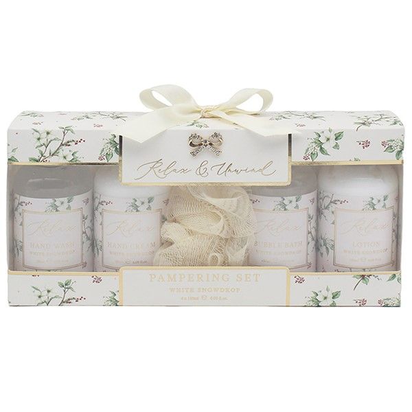 Xmas Hearts Design White Pamper Set