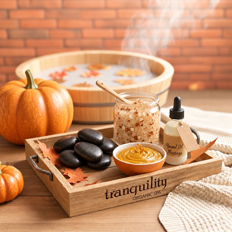 Honey Pumpkin manicure and pedicure at Tranquility Organic Spa in Yaletown, Vancouver