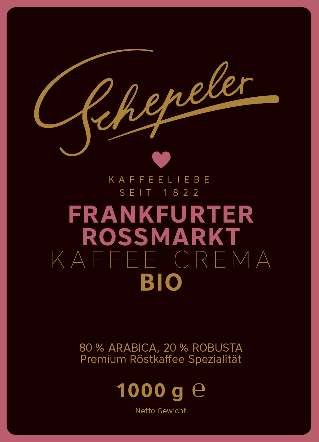 Frankfurter Rossmarkt Kaffee Crema BIO | 1000 g