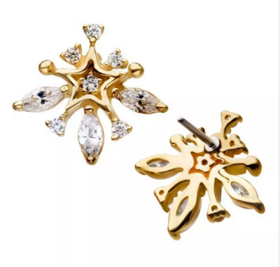 Invictus 14KT Starbust Marquise Shape CZ