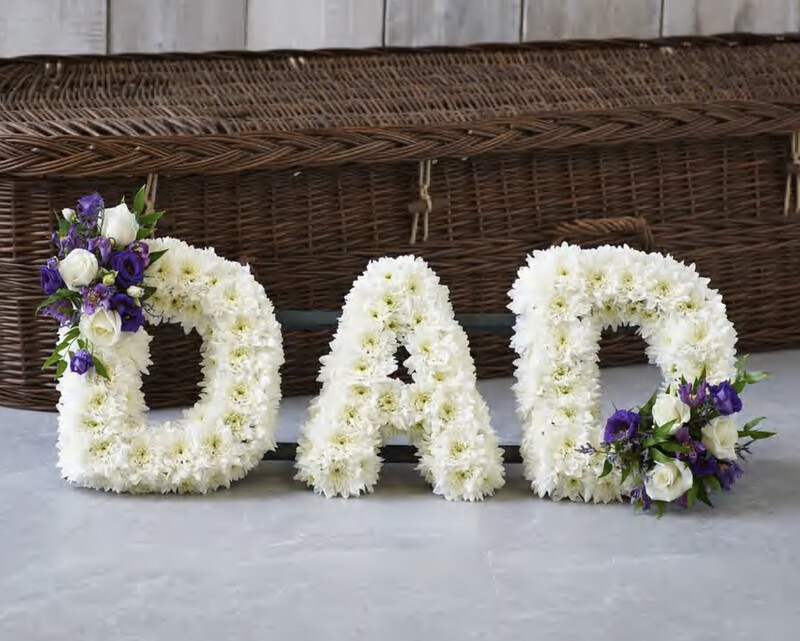 DAD Funeral Tribute Lettering