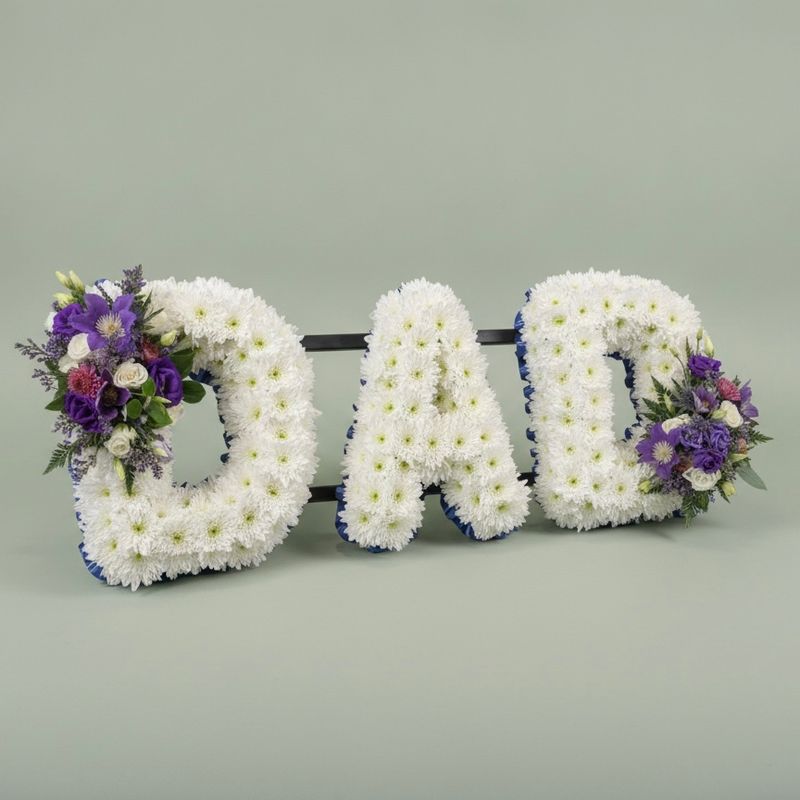 DAD Funeral Tribute Lettering