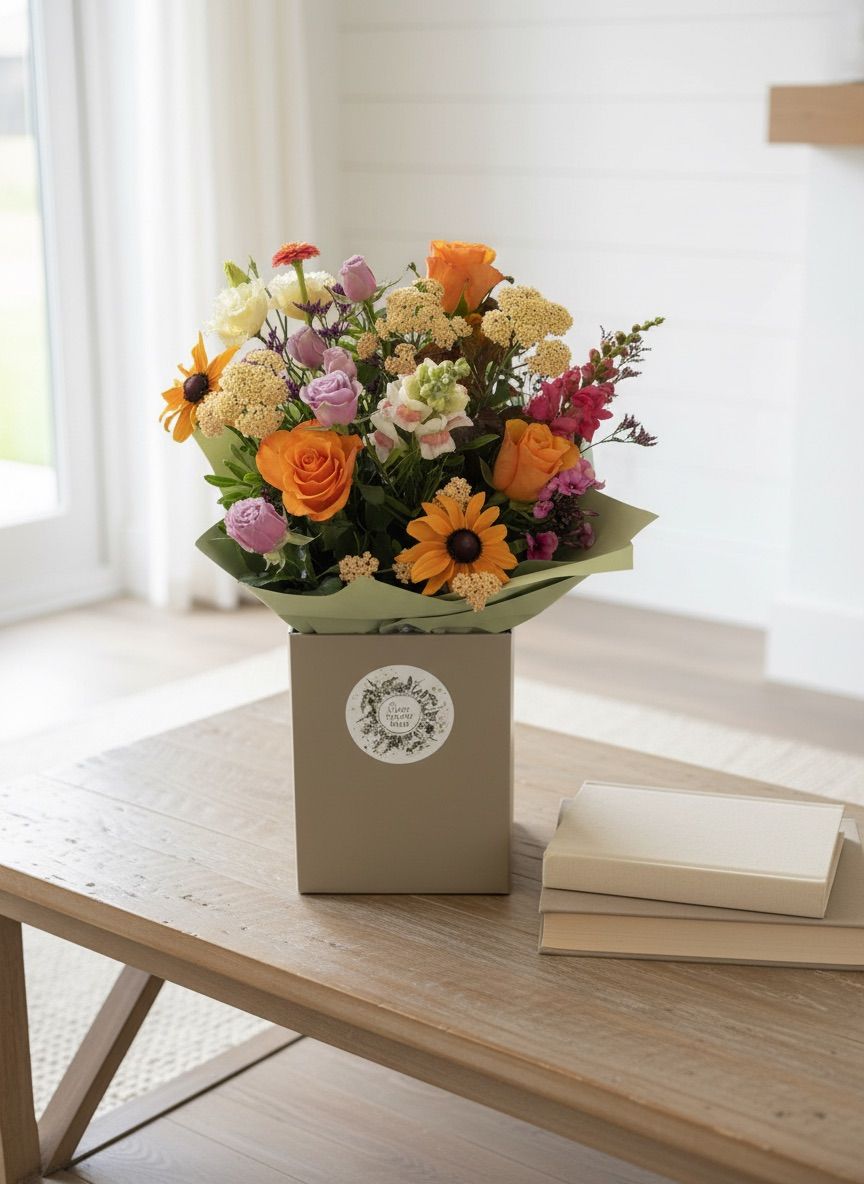 Hand Tied Aqua Seasonal Bouquet