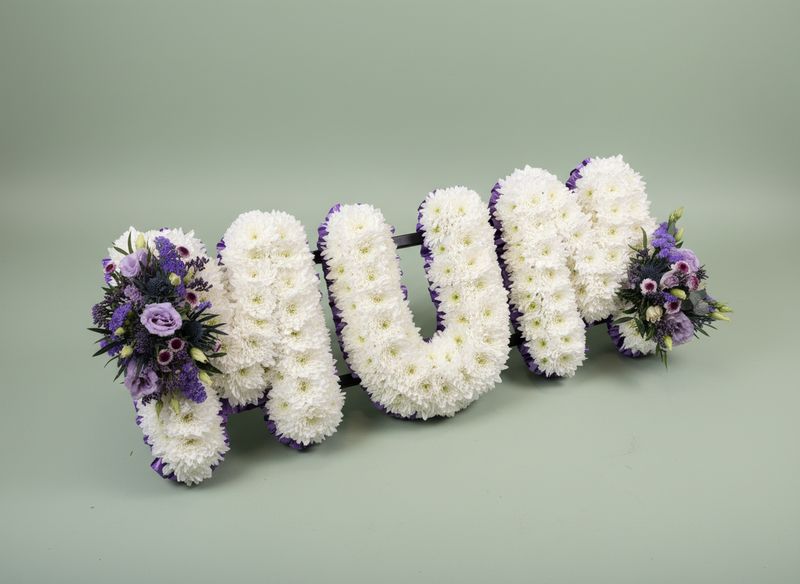 MUM Funeral Tribute Lettering