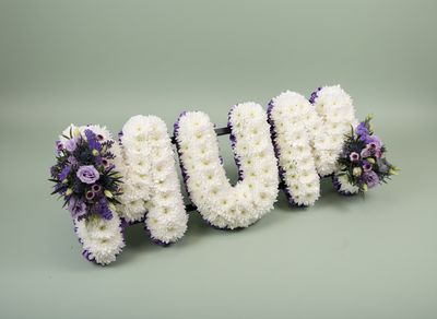 MUM Funeral Tribute Lettering