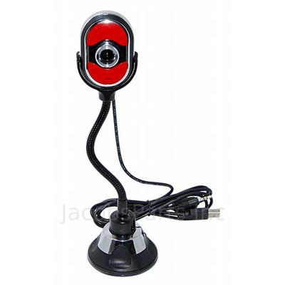 3MP Red &amp; Black Webcam with Suction Mount and Microphone