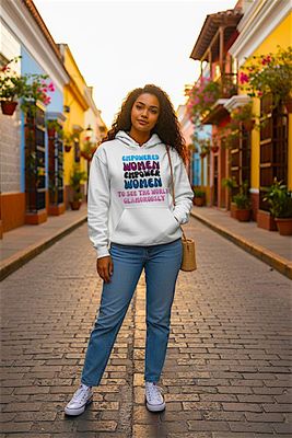 Motivational Sweatshirt — “Empowered Women Empower Women to See the World Glamorously”
