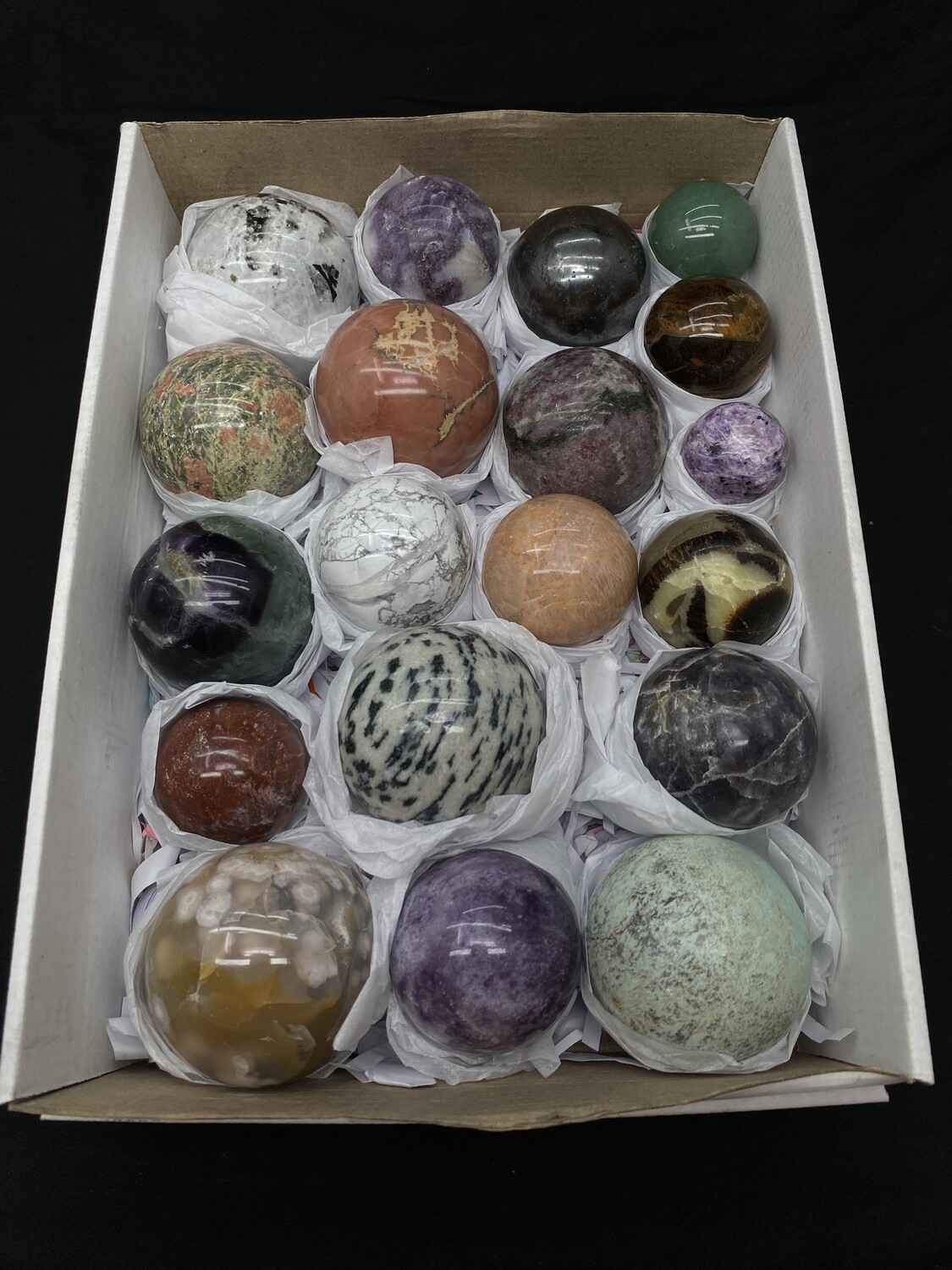 19 Piece Multi Material Sphere Lot