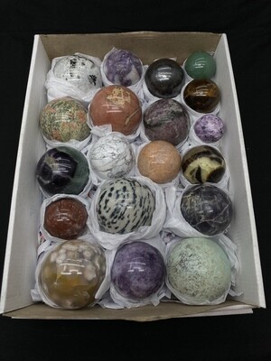 19 Piece Multi Material Sphere Lot