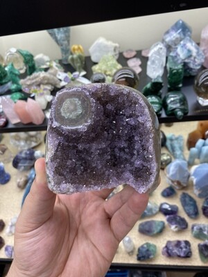 Amethyst Cut Base W Stalactite Section