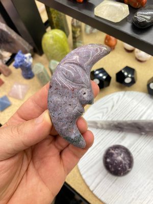 Ocean Jasper Moon Face Carving