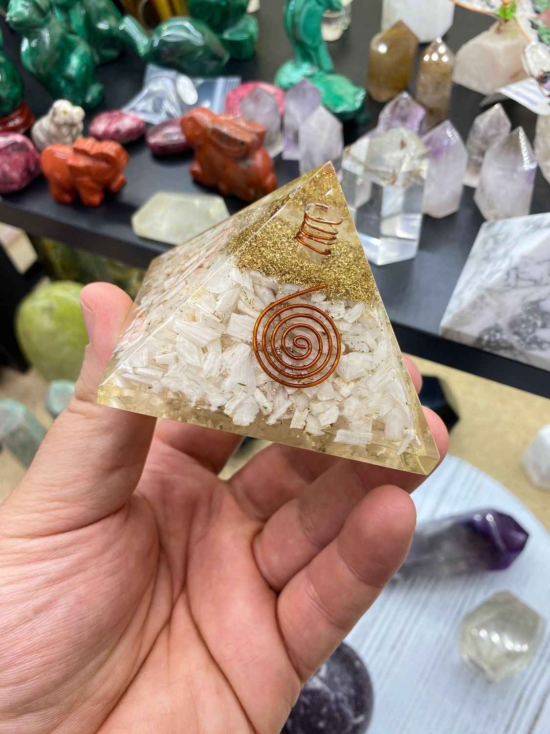 Scolecite Orgone Pyramid