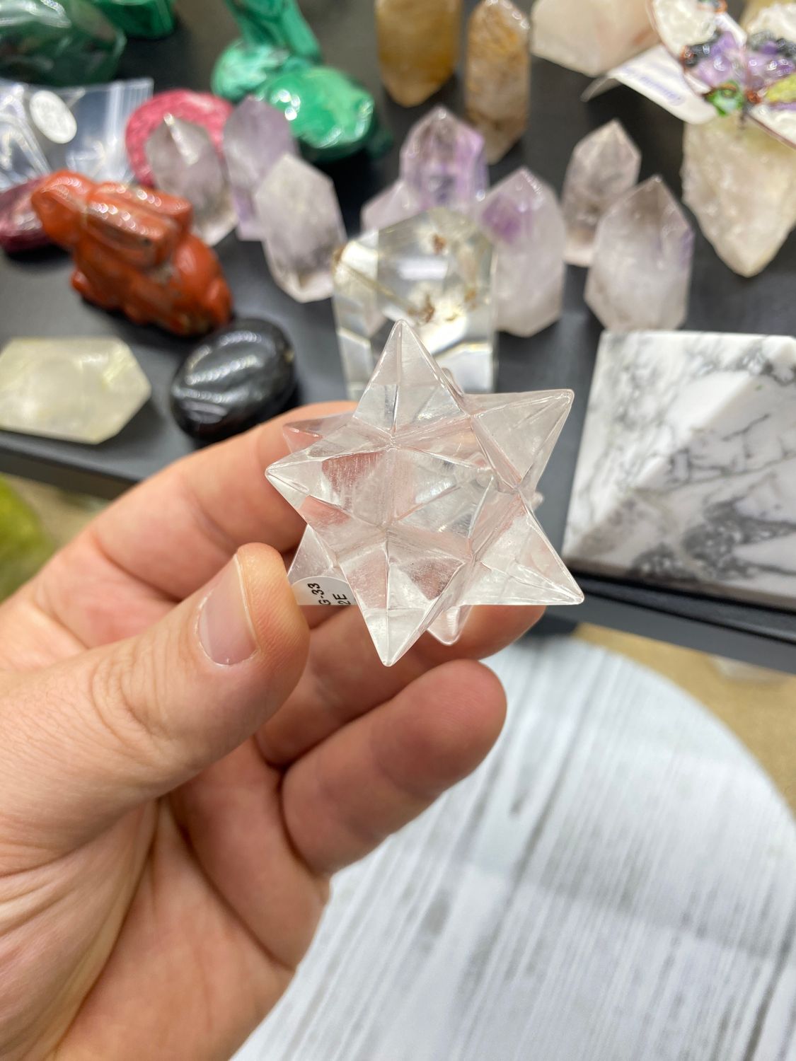 Clear Quartz Dodecahedron Asteroid Carving
