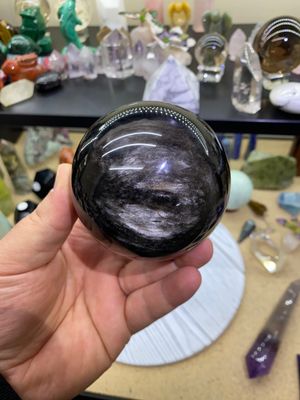 Silver Sheen Obsidian Sphere