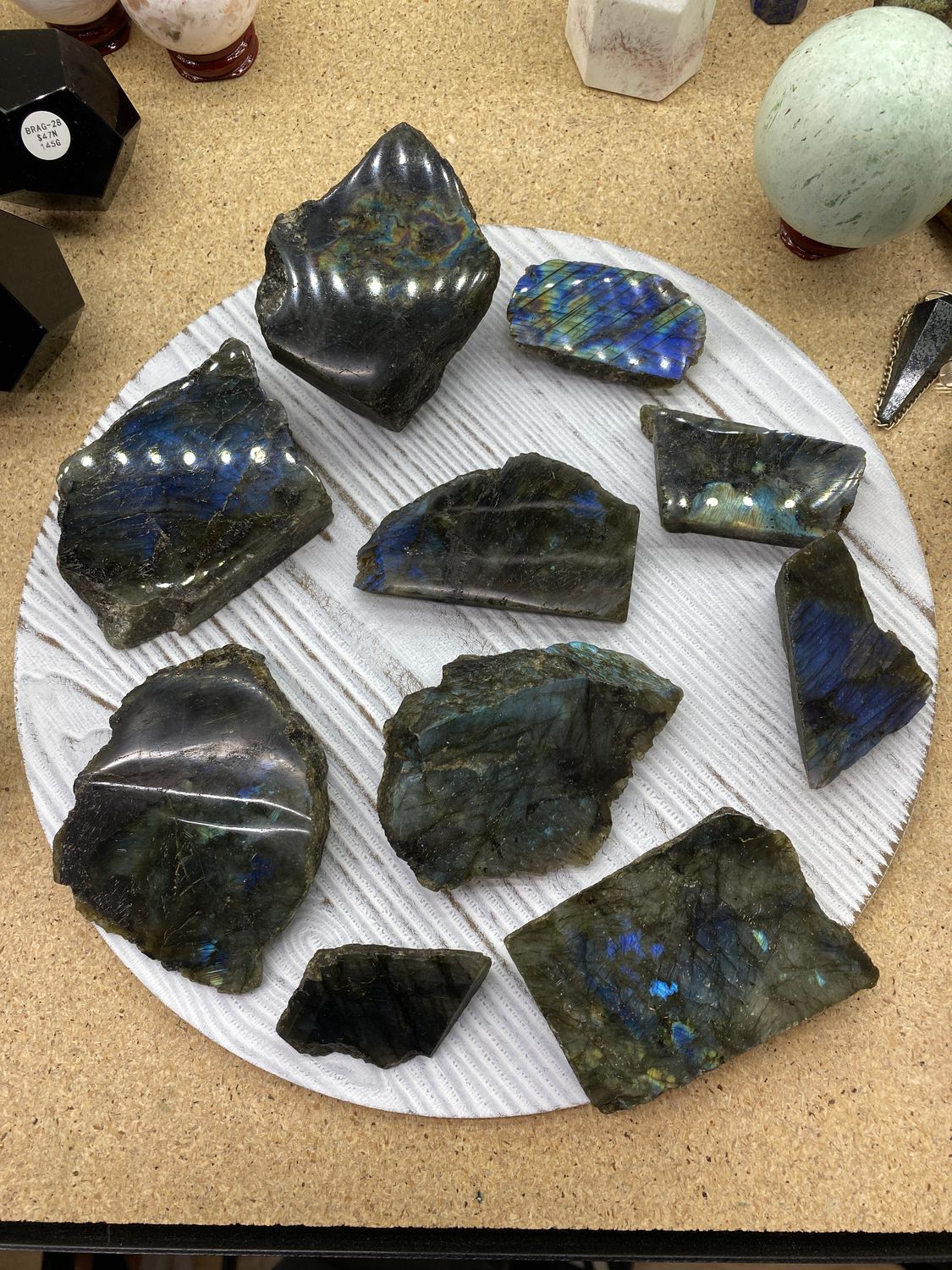One Side Polished Labradorite Slices