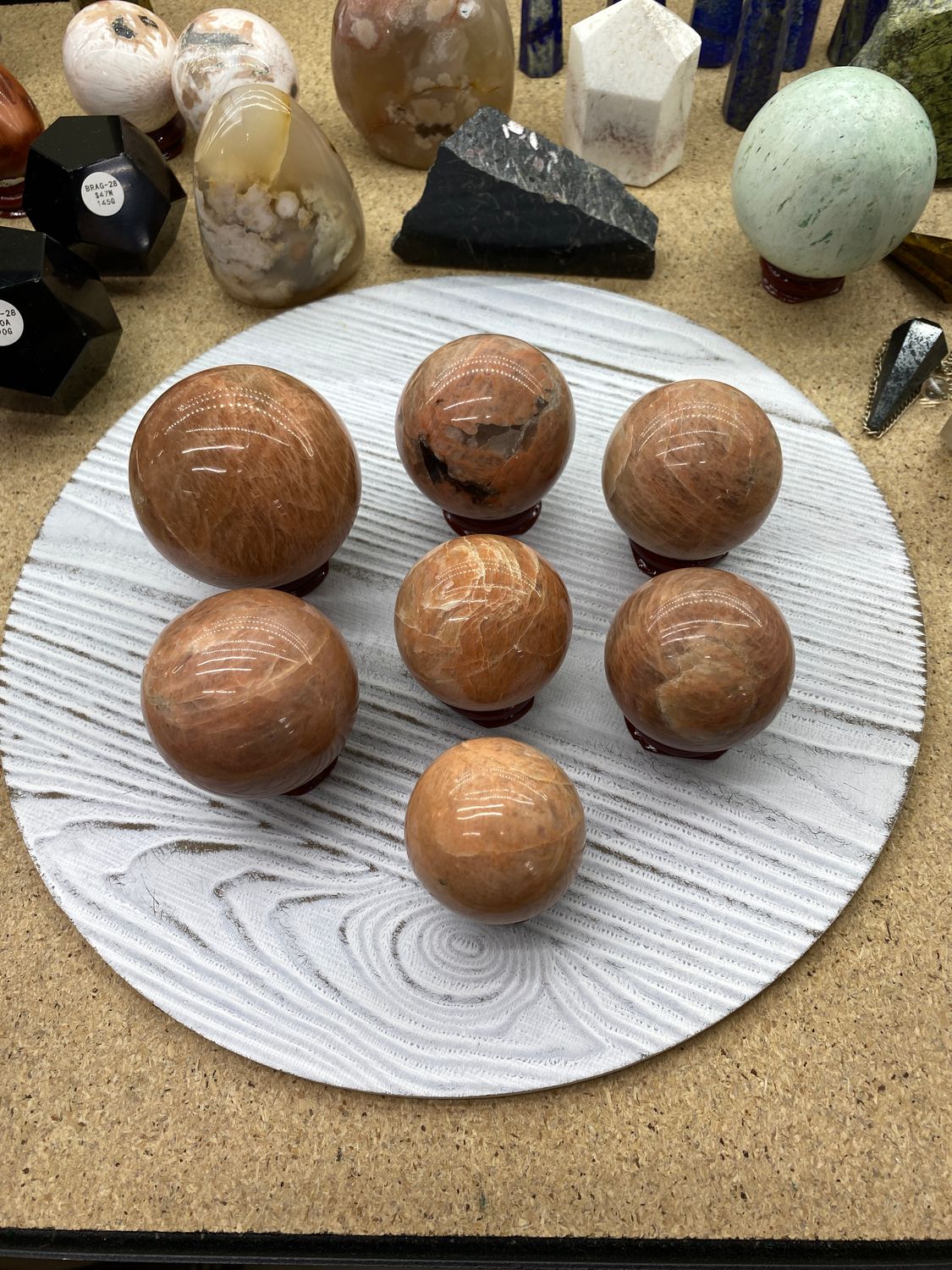 Peach Moonstone Sphere Lot