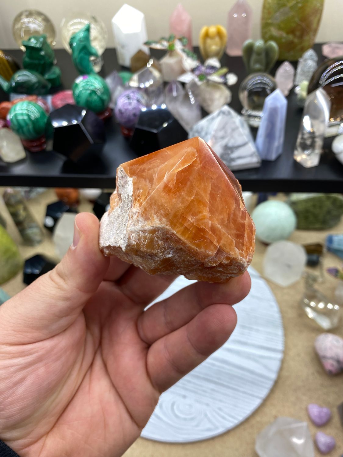 Orchid Calcite Top Polished Point