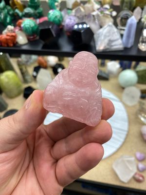Rose Quartz Laughing Buddha