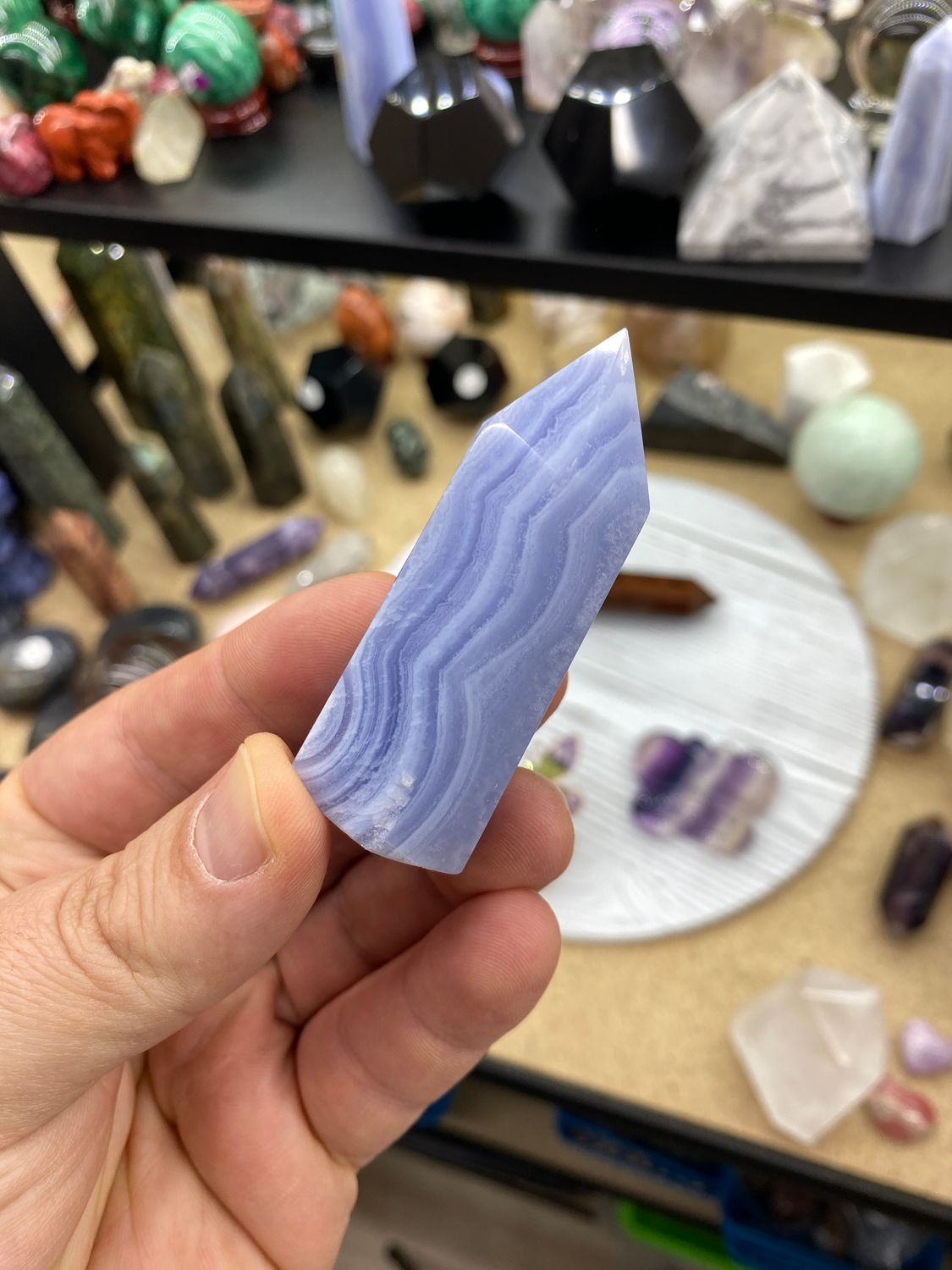Blue Lace Agate Tower