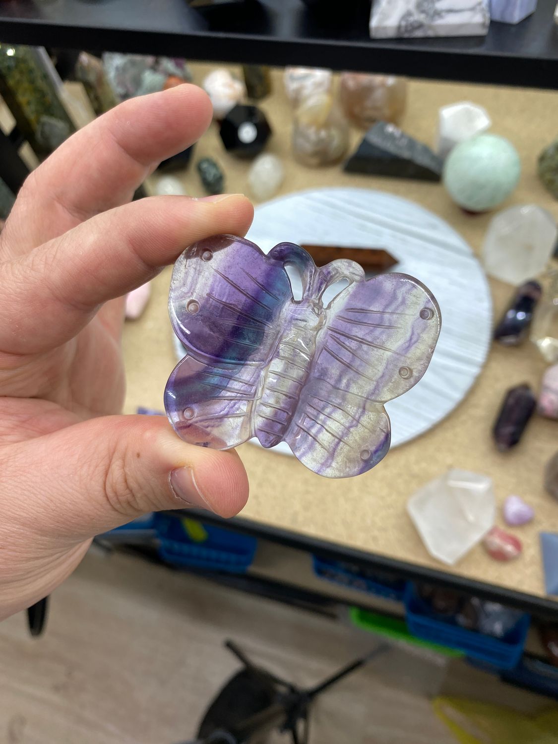 Fluorite Butterfly Carving