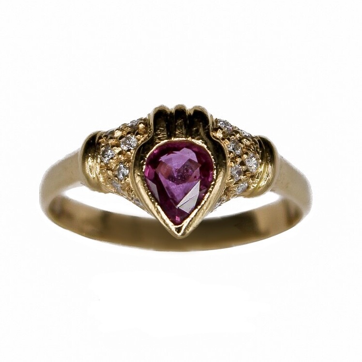Anello Goccia Rubino