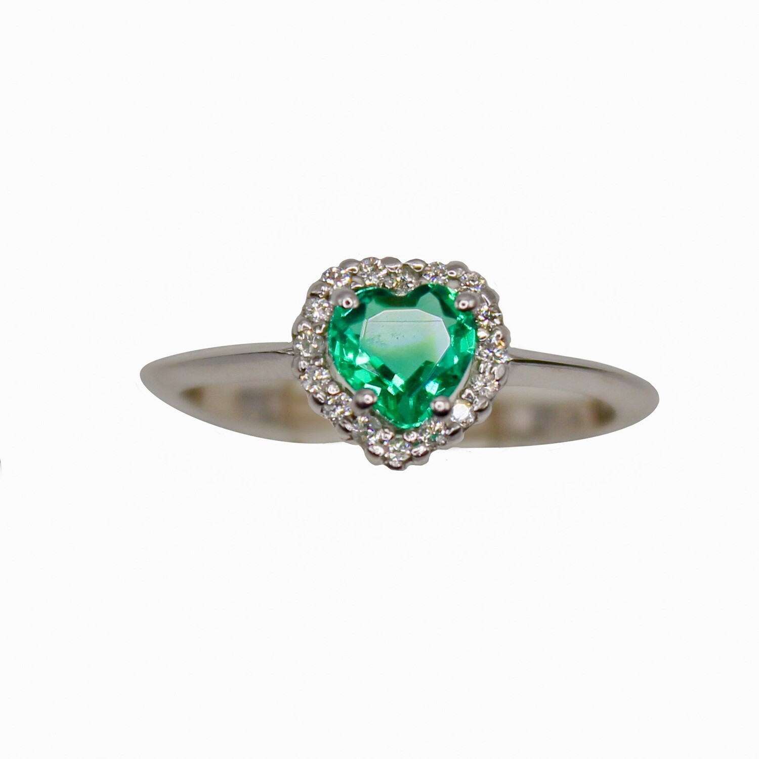Anello Cuore Smeraldo
