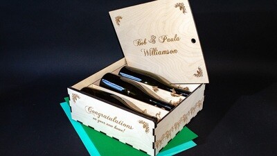 3 Bottle Wooden Gift Box for Wine (personalized)