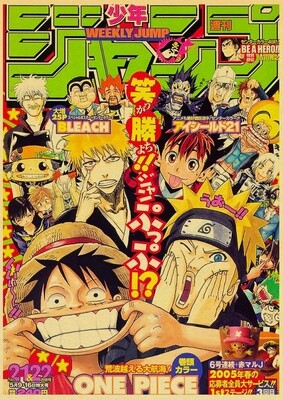Poster One Piece/Dragon Ball/Naruto/One Punch Man CraftPaper 30x42cm