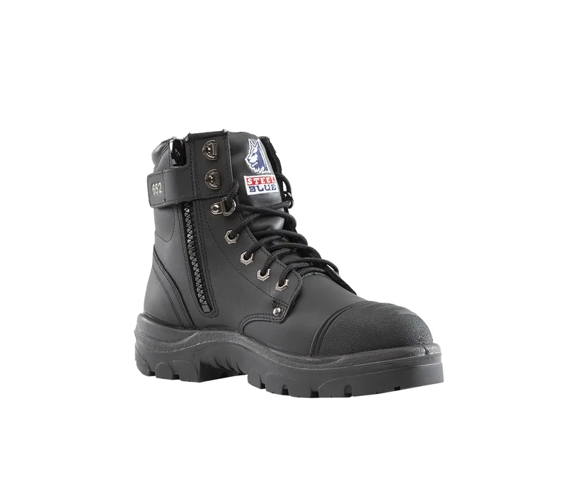 Steel Blue Men's Argyle Zip Scuff - Black
