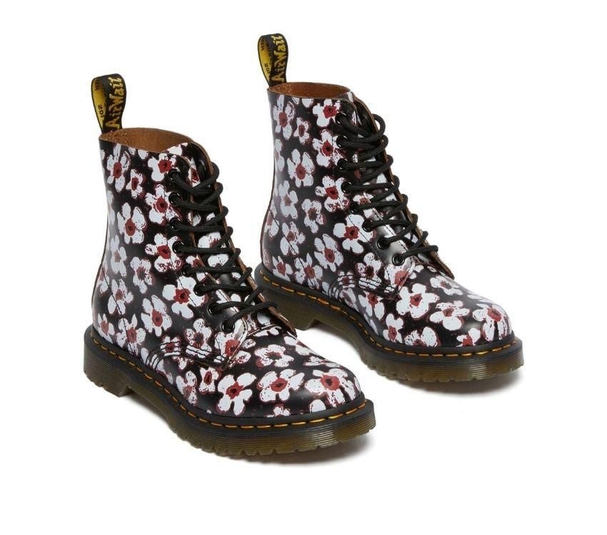 Dr. Martens 1460 Pascal Pansy Fayre - Black/Red