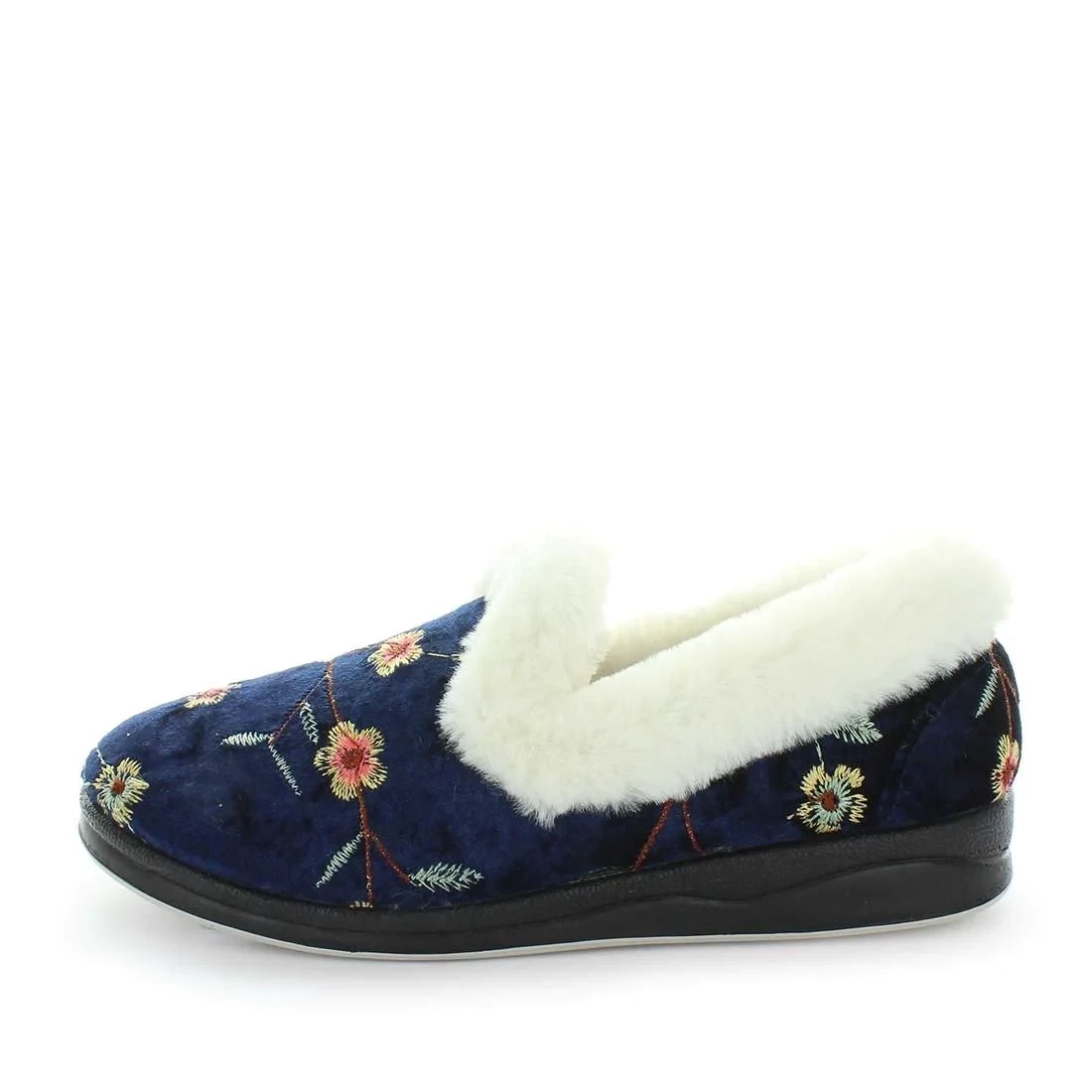 Panda Women's Slipper Emille - Blue Embroidery