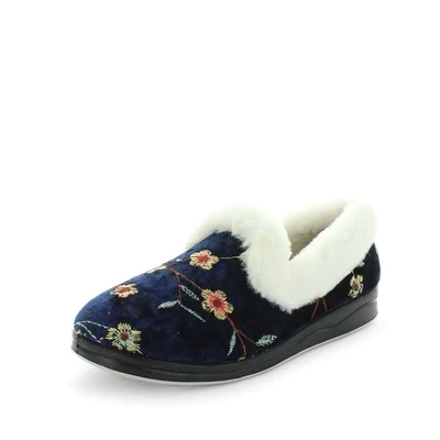 Panda Slippers Emille | Blue Embroidery