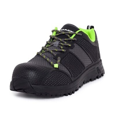 Mack Pitch Lace-Up Safety Shoe | Charcoal/Lime
