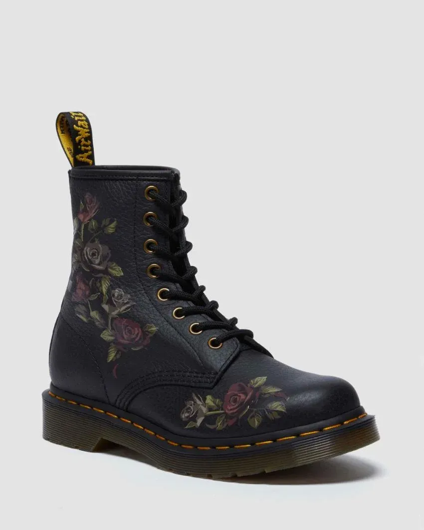 Dr. Martens 1460 Decayed Roses Classic Tumbled Nappa - Black