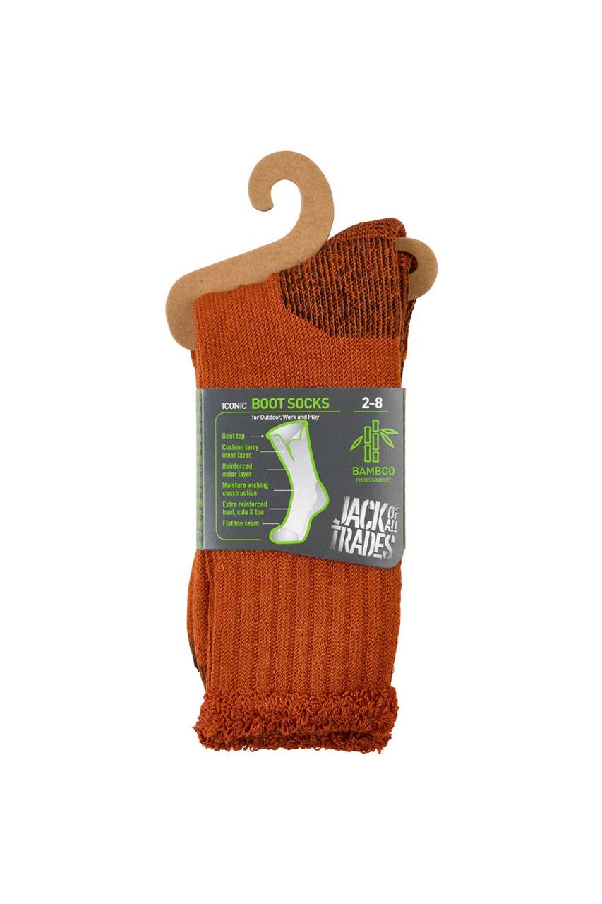 Jack of All Trades Bamboo Socks - Twisted Terracotta