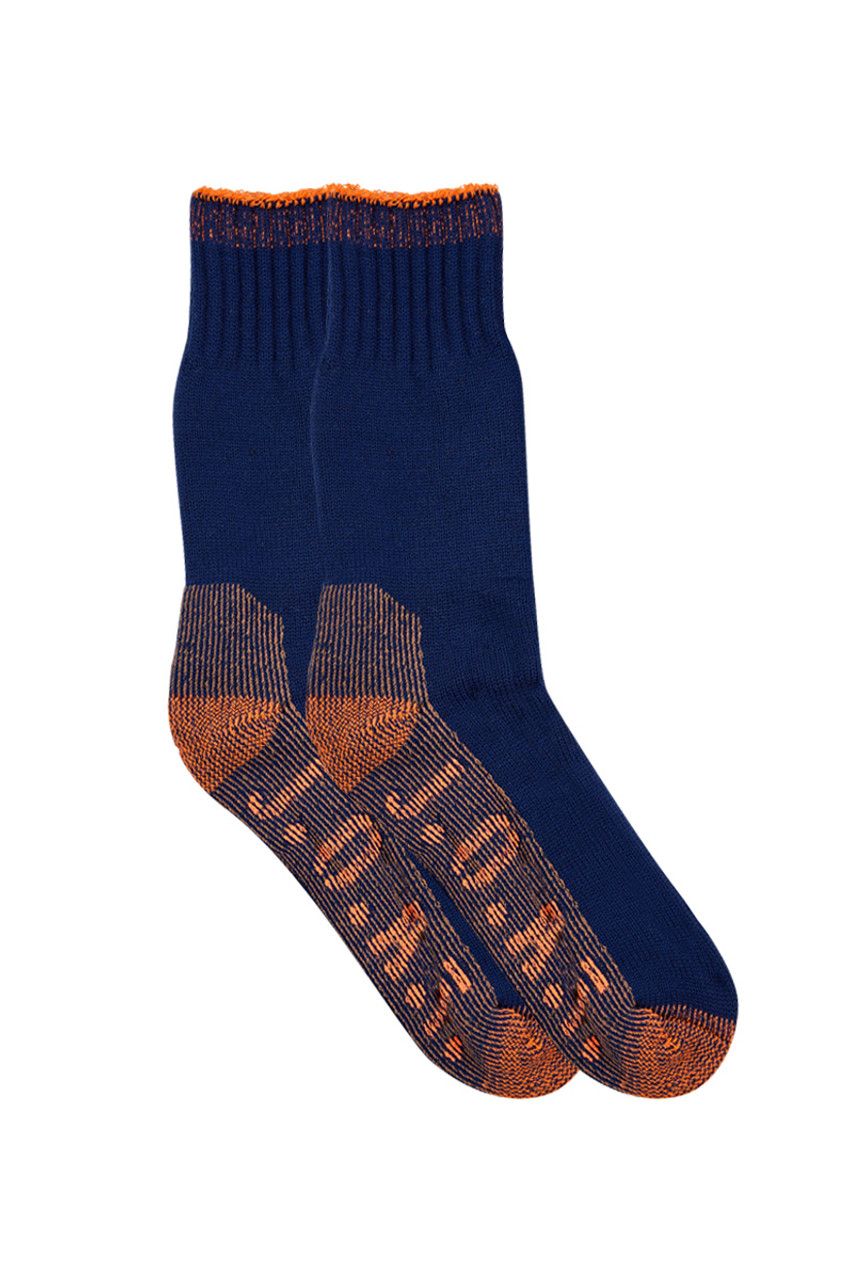 Jack of All Trades Cotton Socks 2 Pack - Navy/Orange