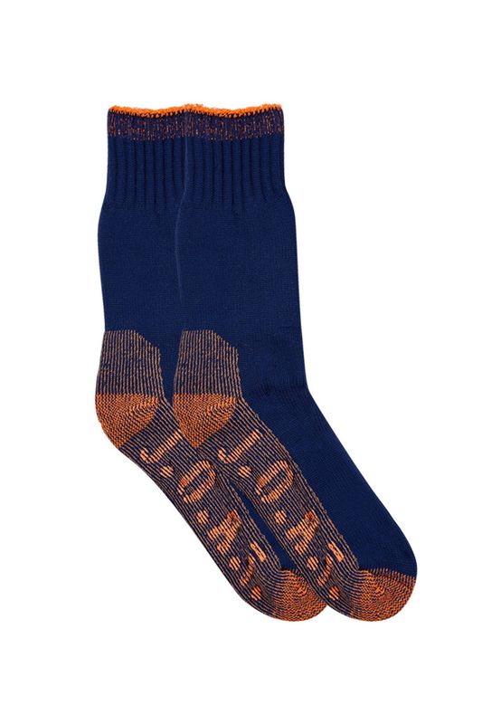 Jack of All Trades Cotton Socks 2 Pack - Navy/Orange Jack of All Trades Cotton Socks 2 Pack - Navy/Orange