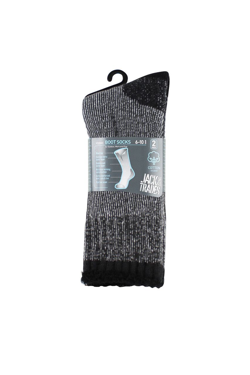 Jack of All Trades Cotton Socks 2 Pack - Twisted Grey