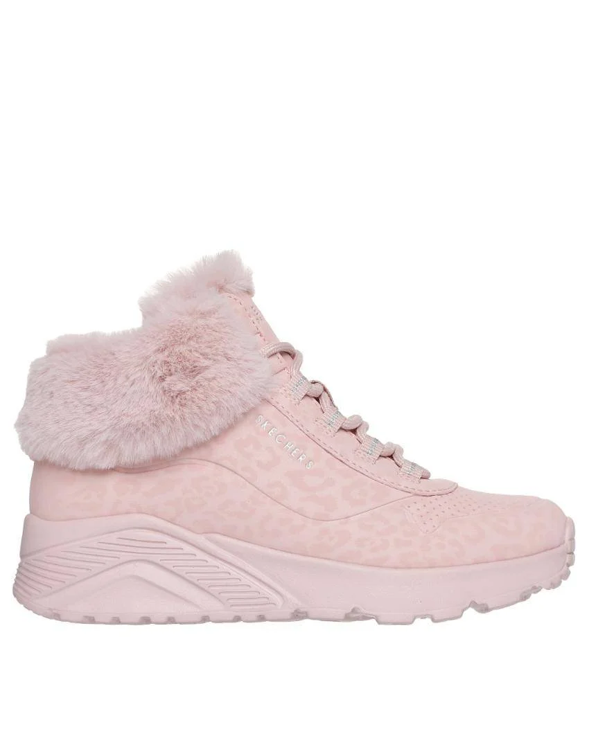 Skechers Kids Uno Lite Cozy Leopard - Blush