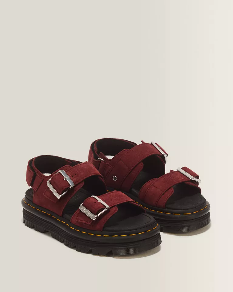 Dr. Martens Zebzag Sandal Milled Nubuck - Cherry Red