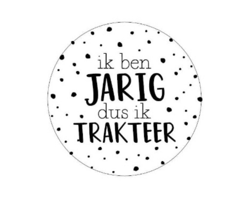 KP® Sticker rond 40mm - Ik ben jarig dus ik trakteer 10 stks KP® Sticker rond 40mm - Ik ben jarig dus ik trakteer 10 stks